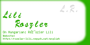 lili roszler business card